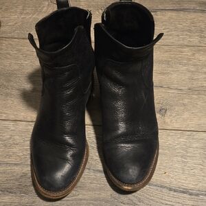 Black Leather Ankle Boots